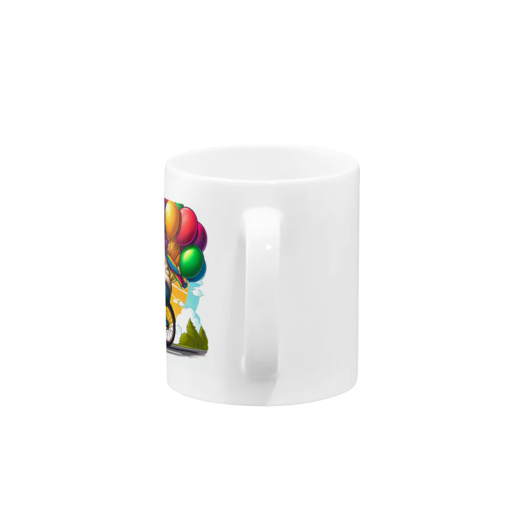 wonderfulのサイクリングパグ Mug :handle