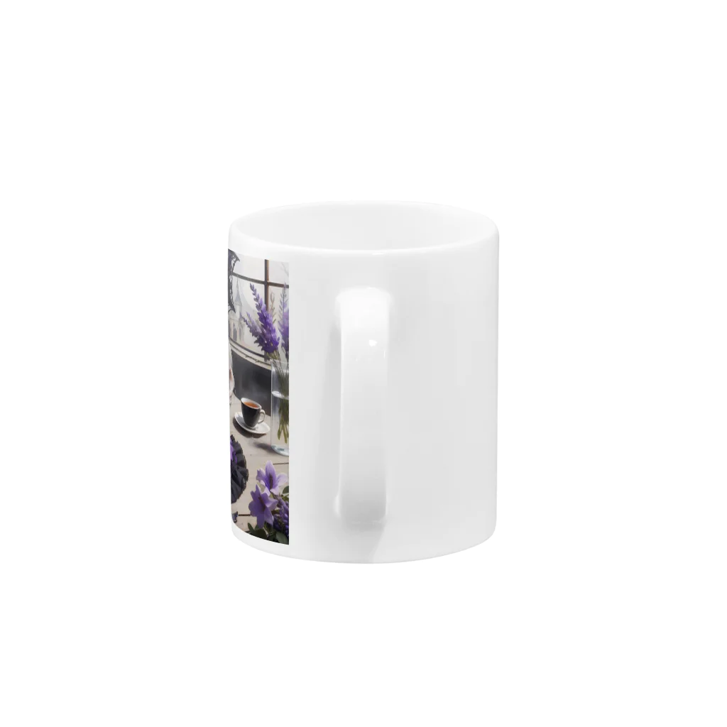 【ホラー専門店】ジルショップの黒と紫のゴシックドール Mug :handle