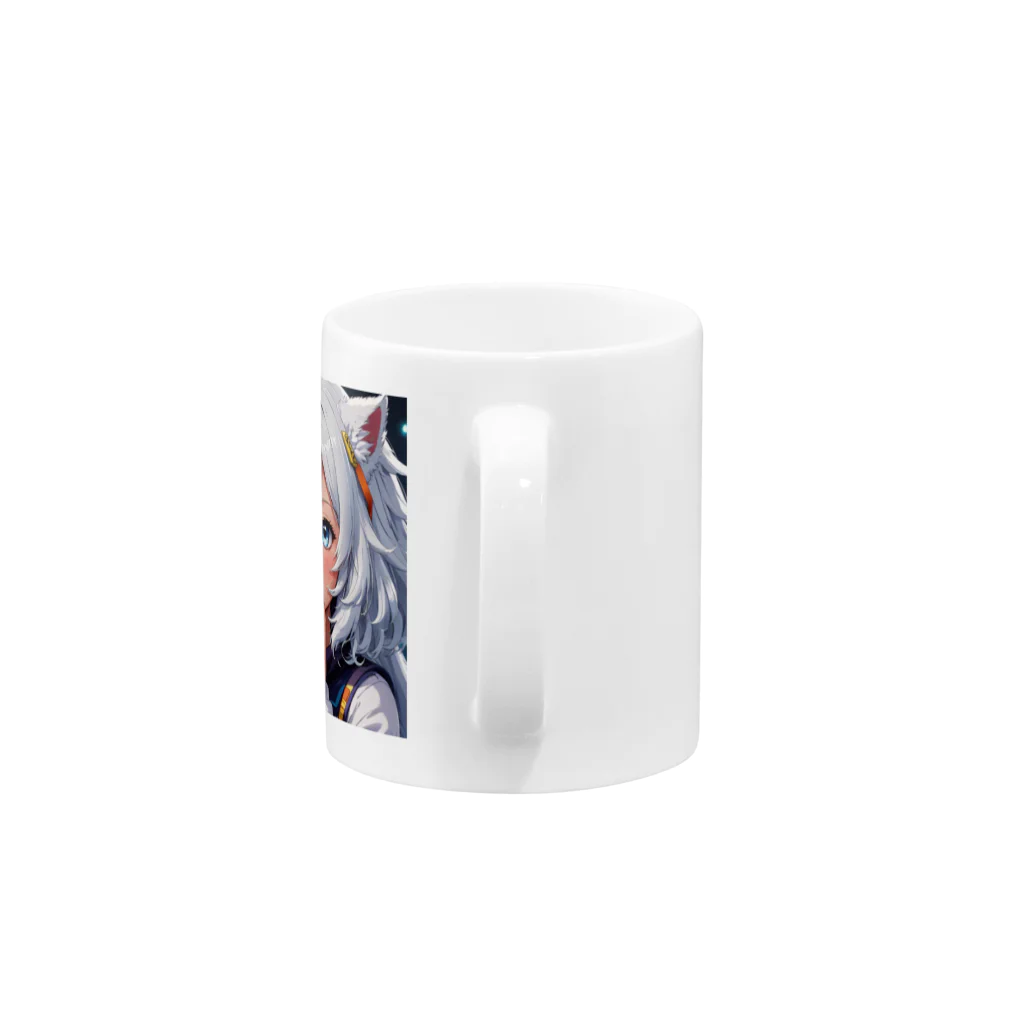 巫女スタぐらむのもふもふの美少女甘える Mug :handle