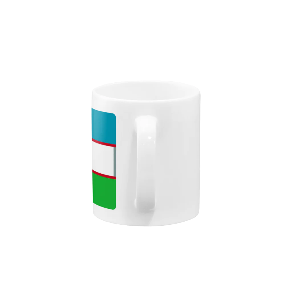 お絵かき屋さんのウズベキスタンの国旗 Mug :handle