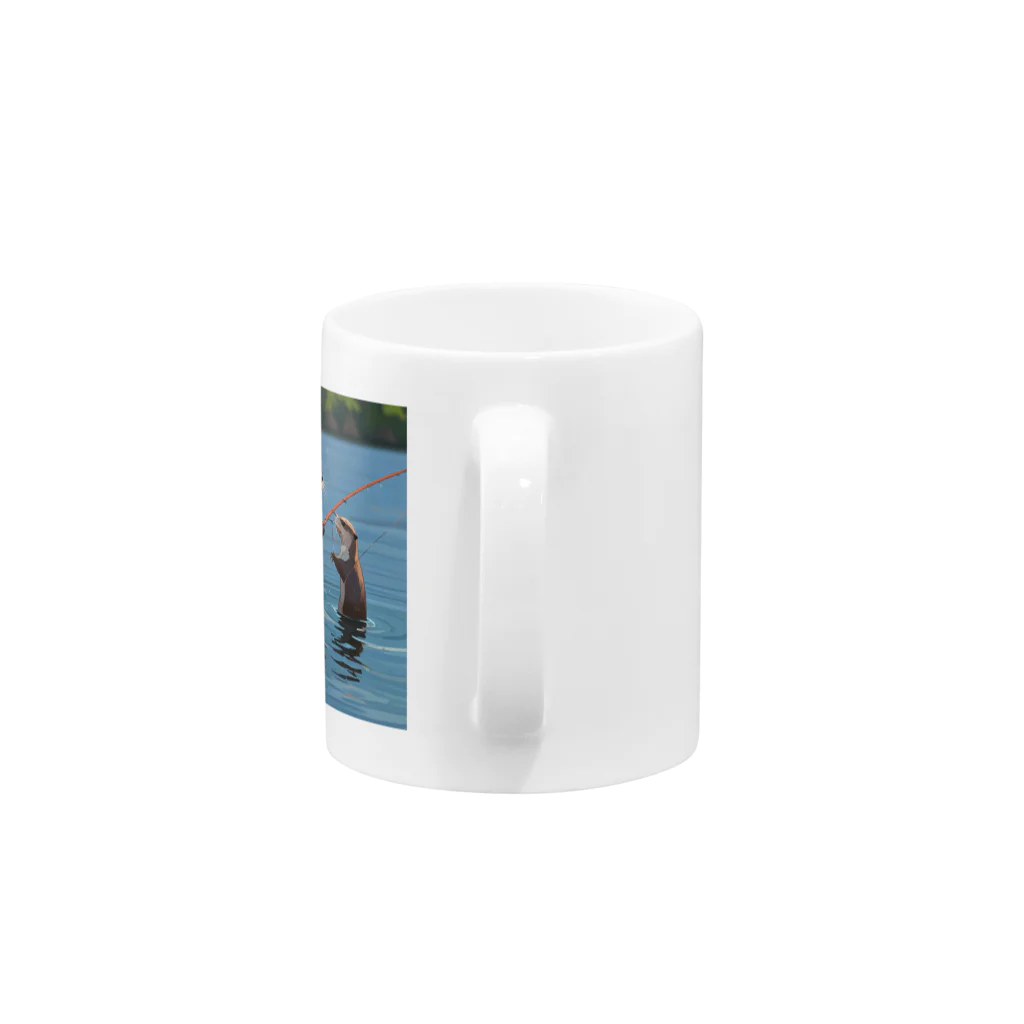 ganeshaのOtterpngで釣り体験 Mug :handle