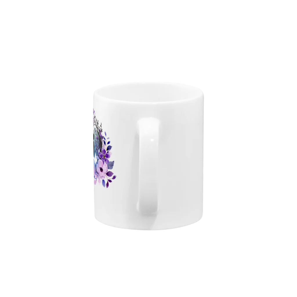 Mellow-Skyの紫の花と影 Mug :handle