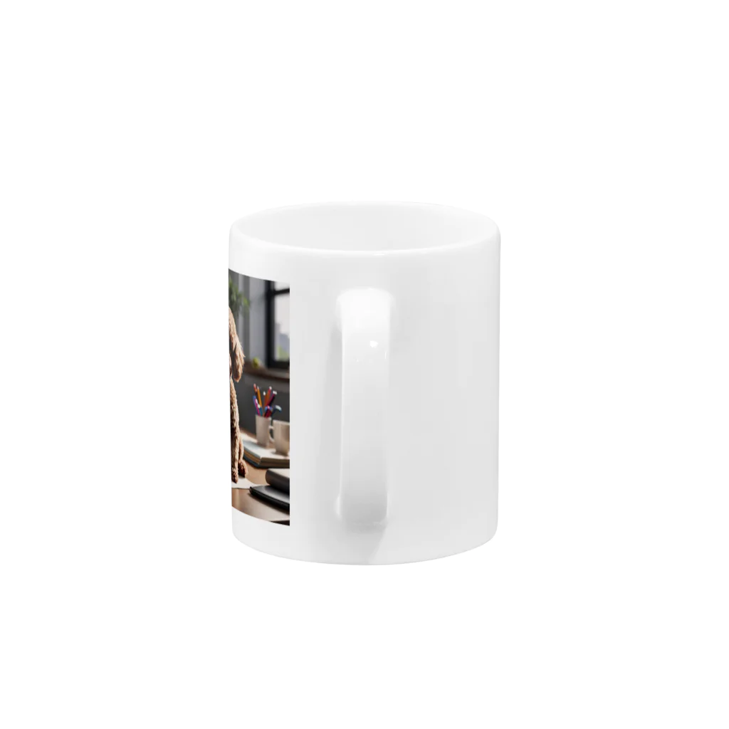 oshare_kurashiのいぬこりワン業（トイプードル） Mug :handle