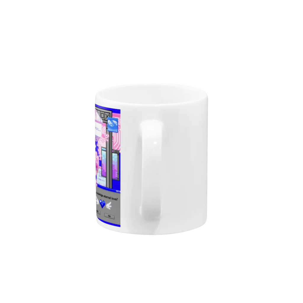 ムラサキゲジゲジのオンラインショップのマカロン ぐちゃぐちゃサイバー Mug :handle