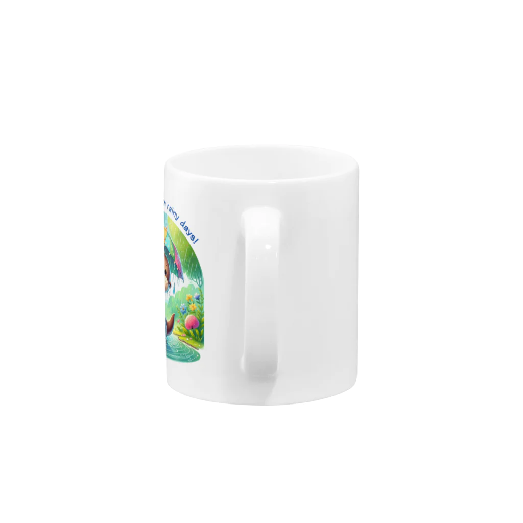 dreamy-designの雨の日のお散歩　カワウソくん Mug :handle