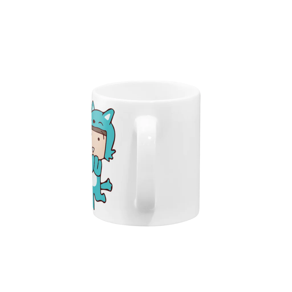 恐竜少女ガウ子のお店のワンワンむっちゃん Mug :handle