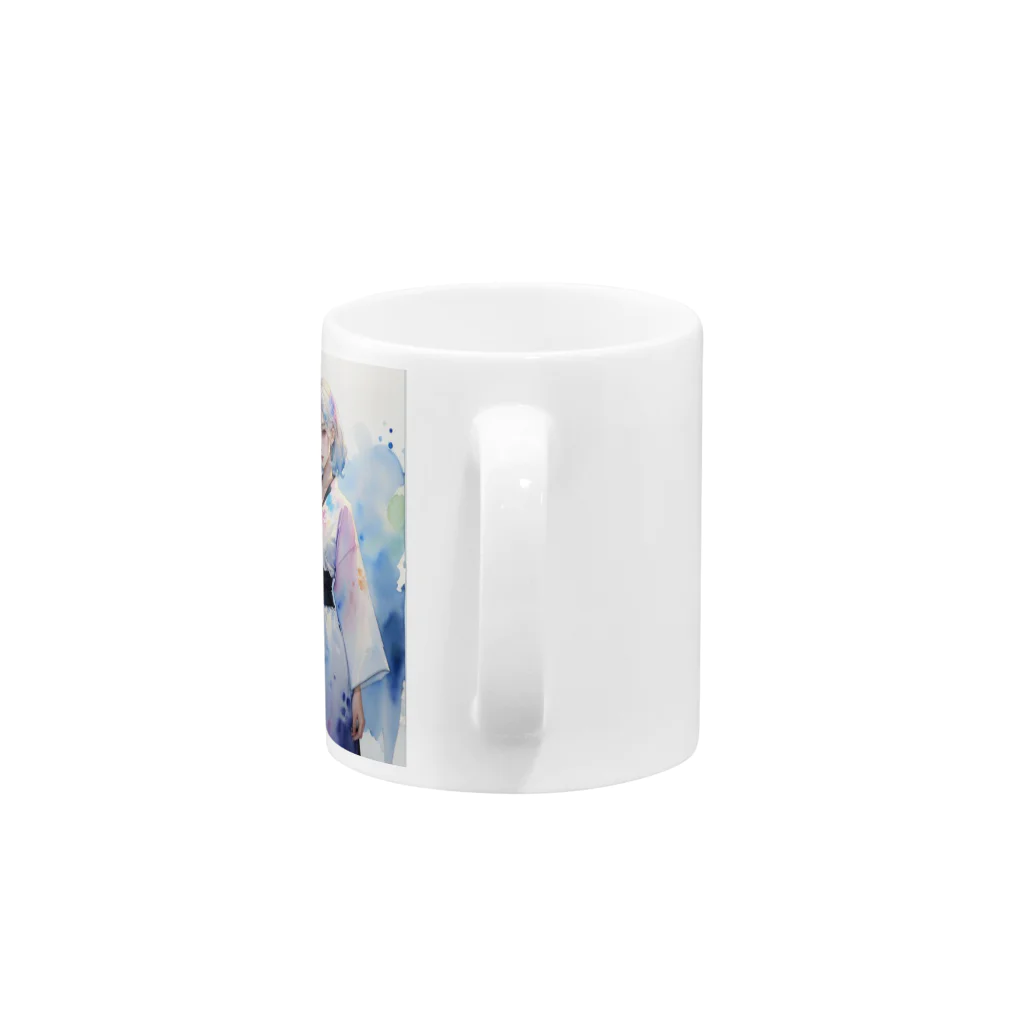 D-system（水彩屋）の着物女子シズカ Mug :handle