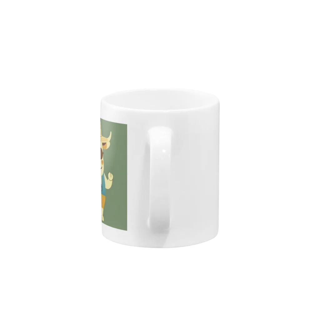 なべなべSHOPの牛のケイン Mug :handle