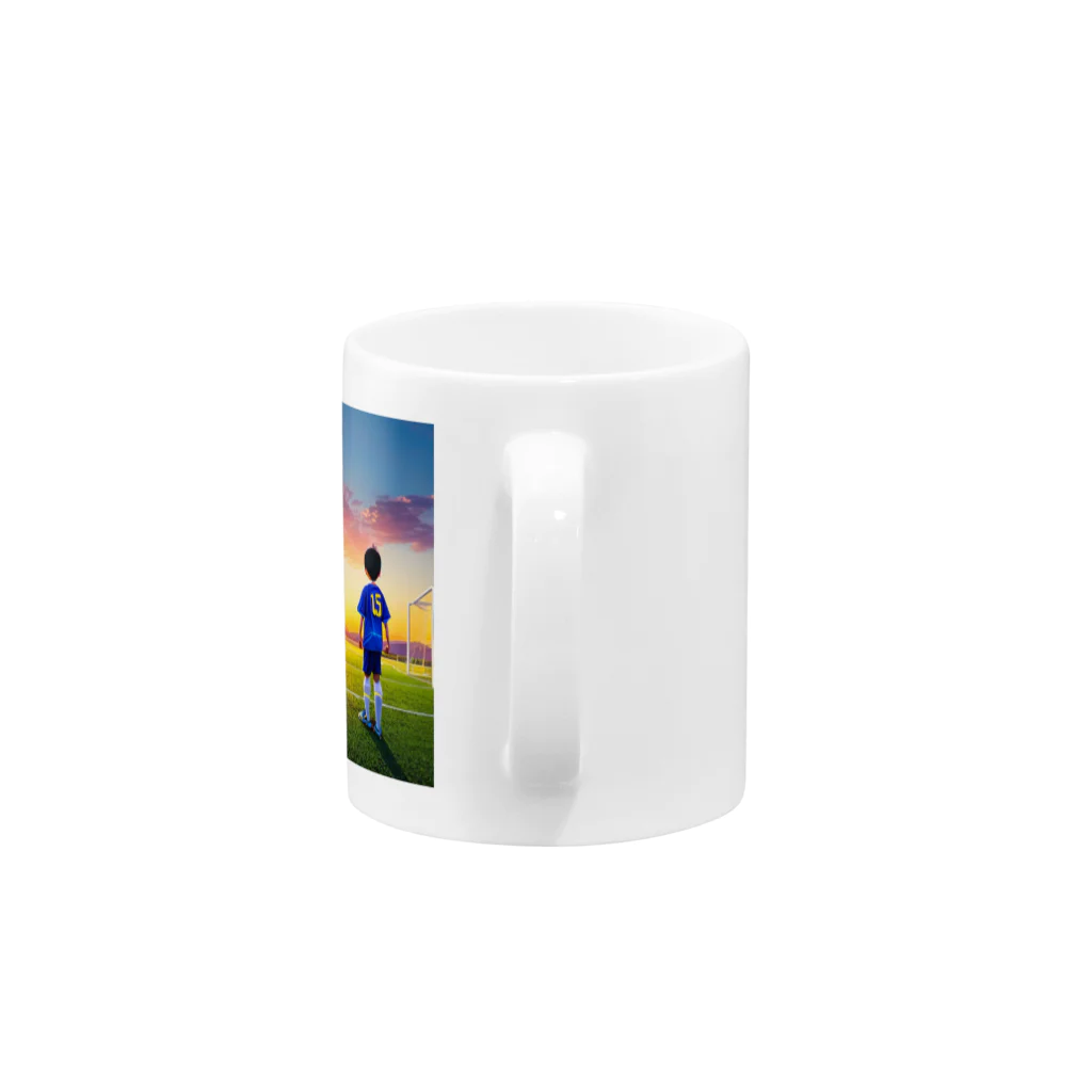 musashiyaの夕日とサッカー少年 Mug :handle