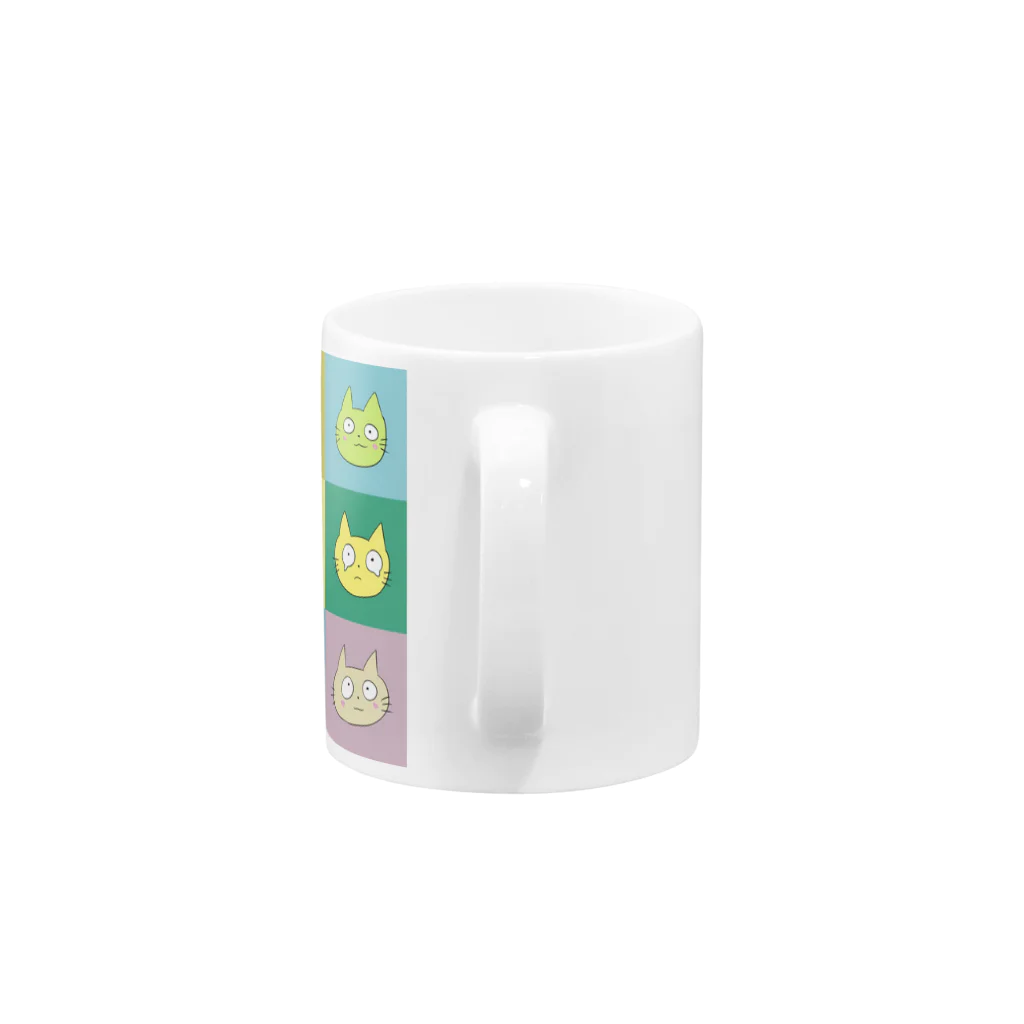 でんぼうのねこがいっぱいいる Mug :handle