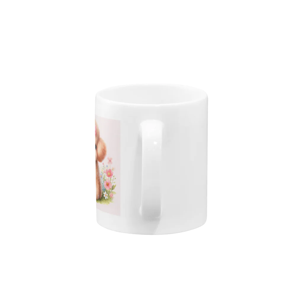 miracoloのお花畑のトイプードル Mug :handle