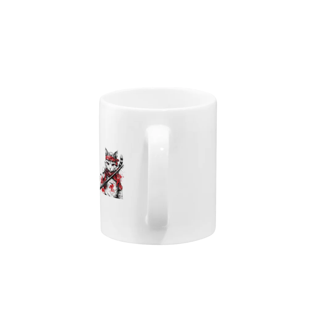 鼻ぺちゃ犬と和猫の刺客 肆の猫 Mug :handle