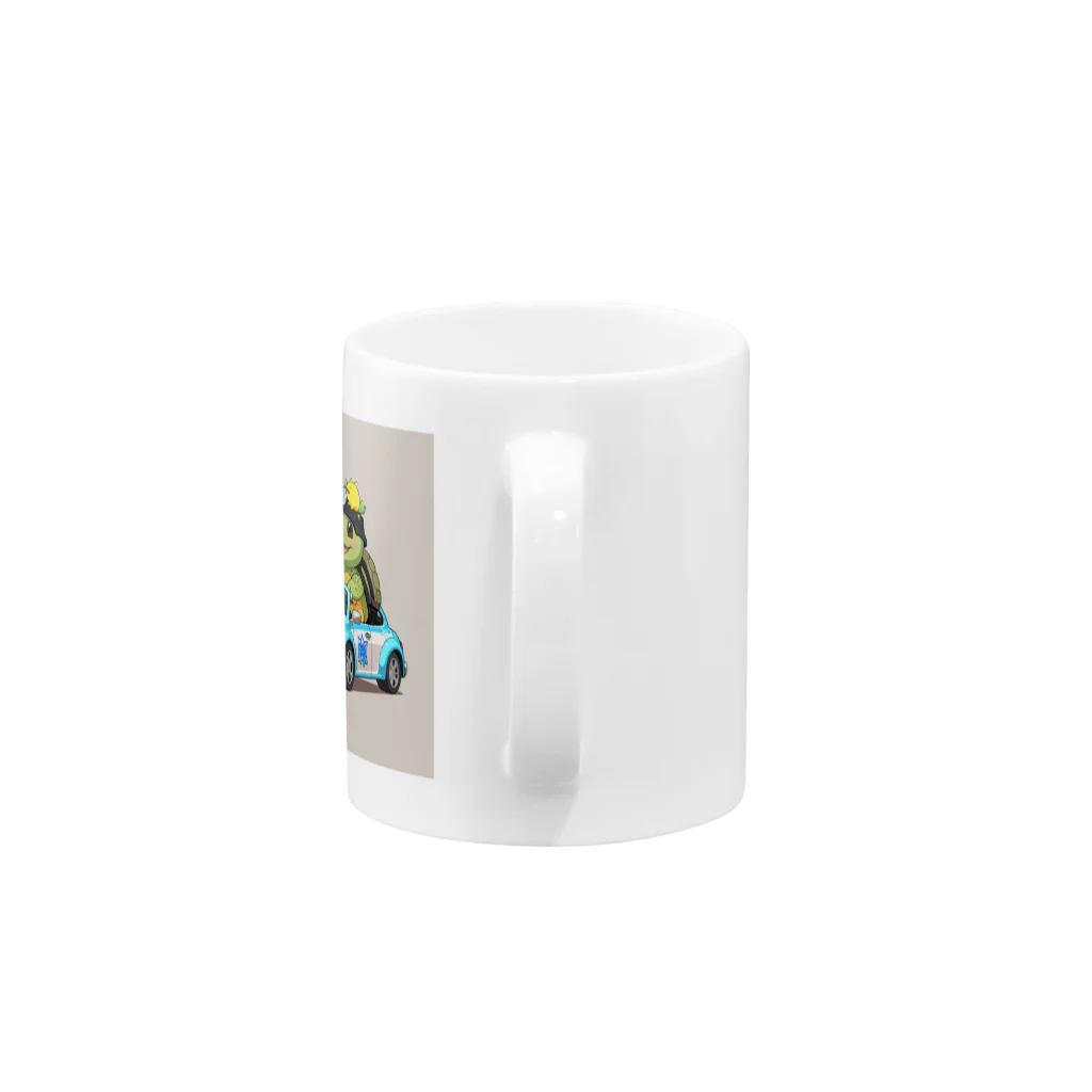 ganeshaのおもちゃのパトカーでかわいいカメに会おう Mug :handle