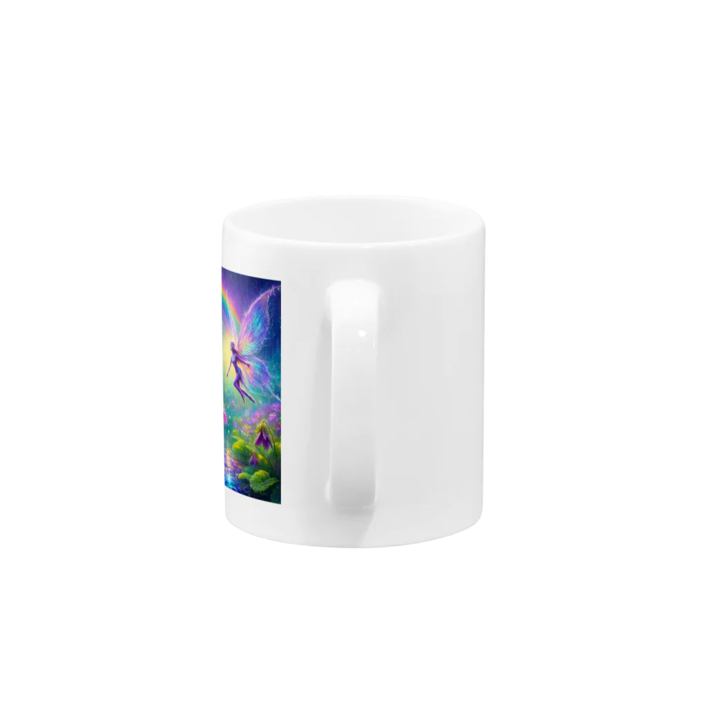 かるるんショップのアヤメと虹と妖精と Mug :handle