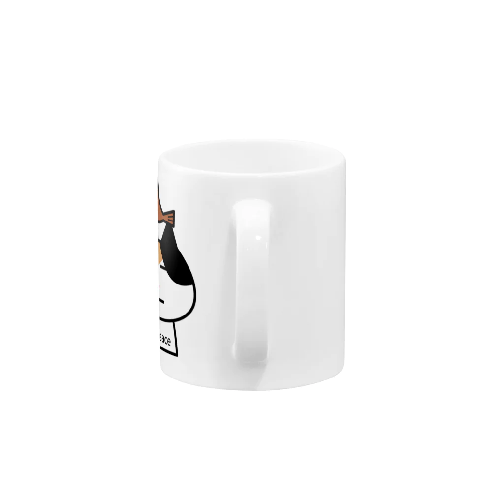 B-catのcat & peace「平穏無事な日々を送る猫」 Mug :handle