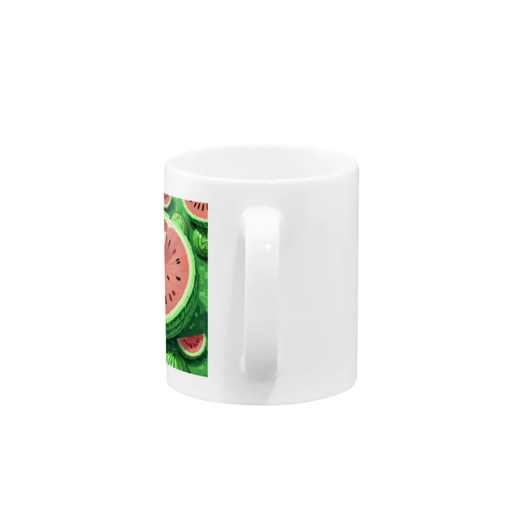 noBuのメロンスイカ Mug :handle
