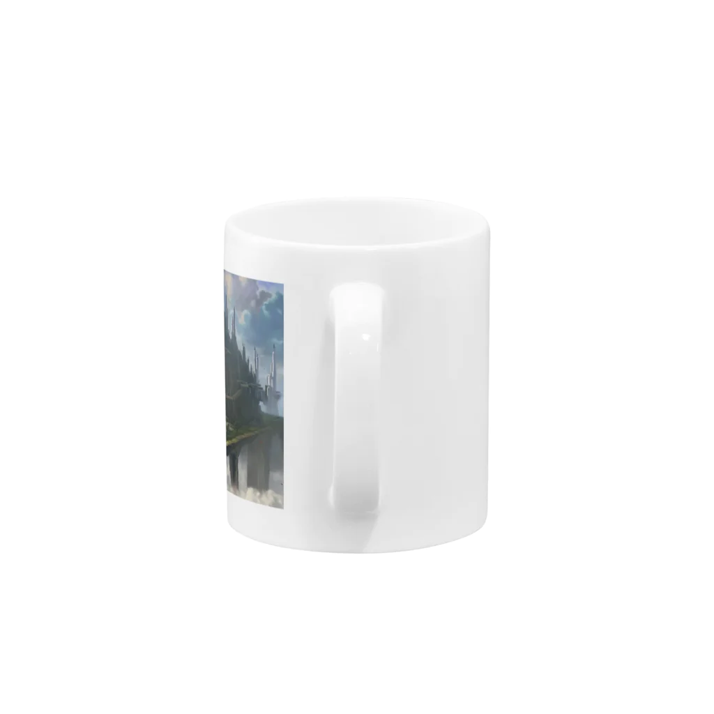 yohiti193の空想世界の天空に浮かぶ島国 Mug :handle