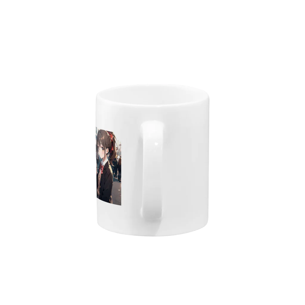 可愛い女の子グッズ販売の可愛いJKポニーテール Mug :handle