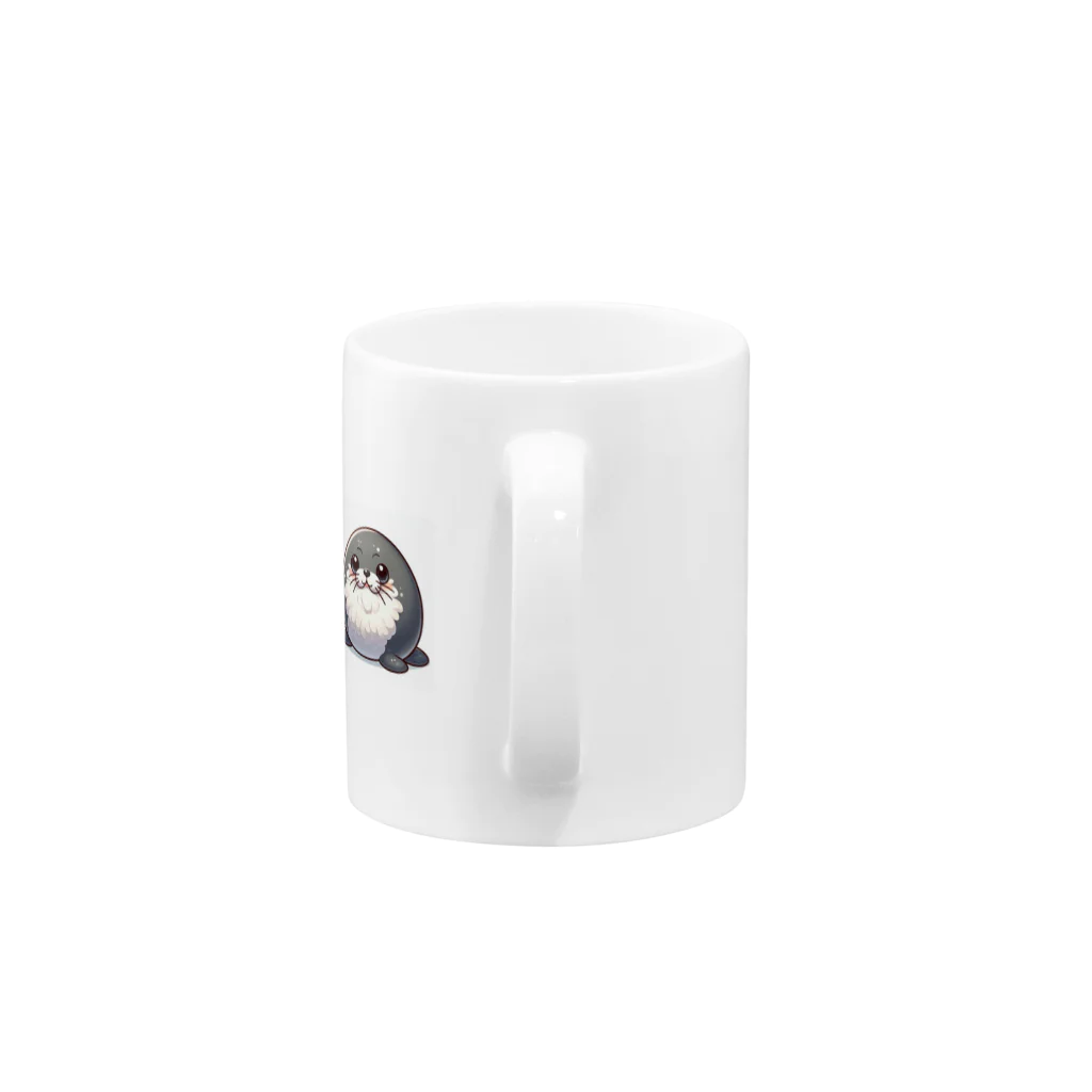 まんまるどうぶつ園のまん丸どうぶつえん アザラシ Mug :handle