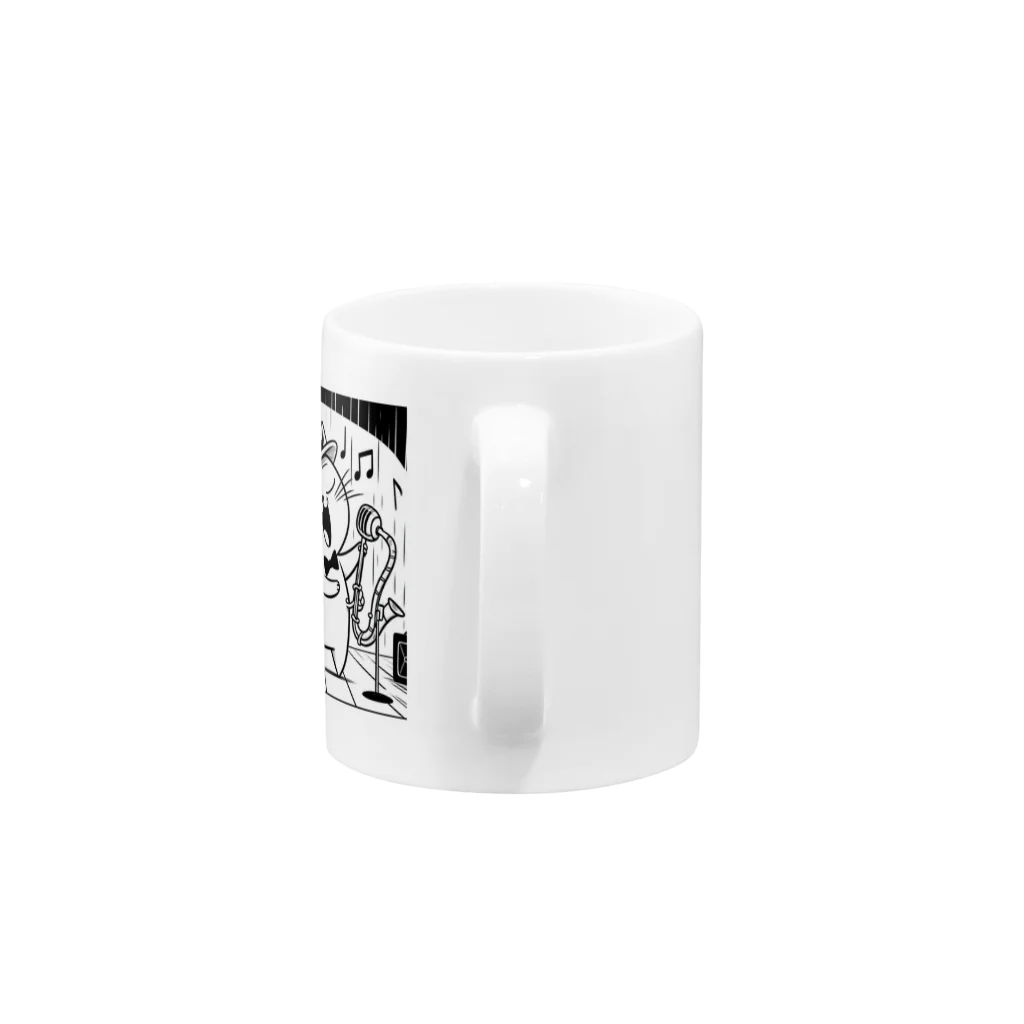 age3mのジャズボーカルキャット Mug :handle