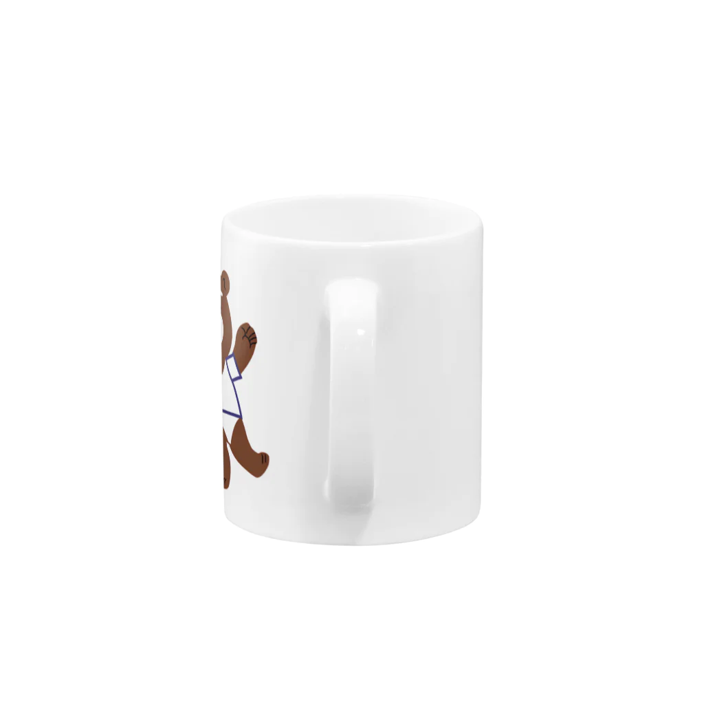 Fixated on winningのテニスするクマ Mug :handle