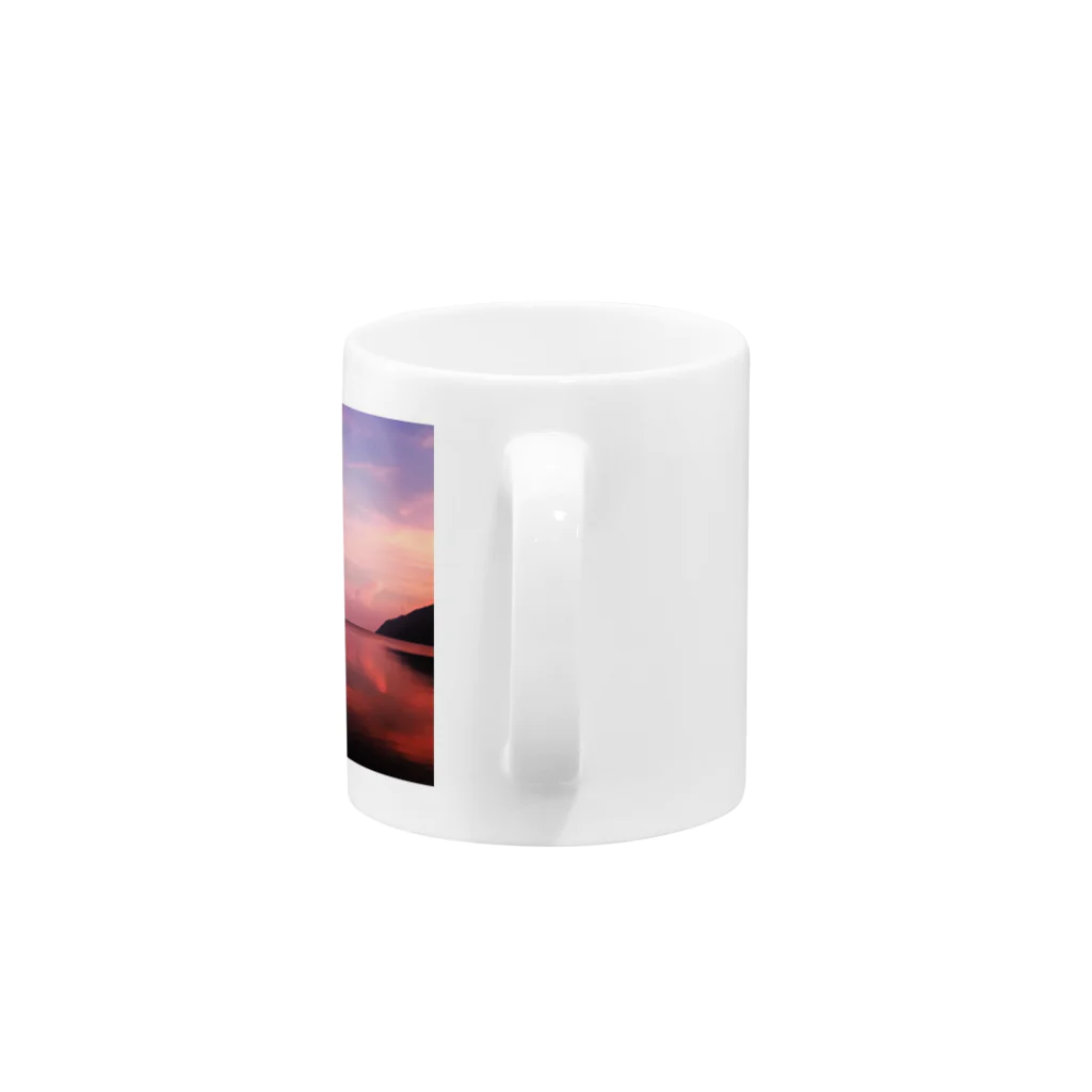 North Wave オリジナルグッズの夕焼けの大浦湾 Mug :handle