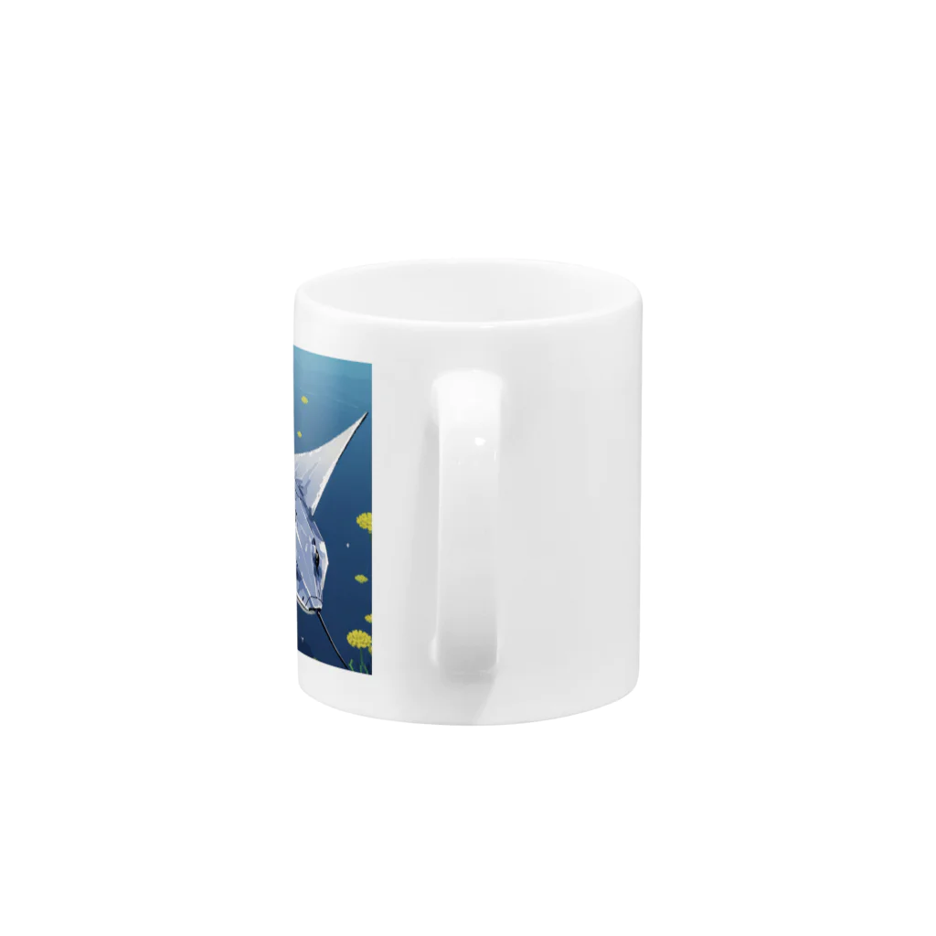 SUZURI56のドット絵ノコギリザメ Mug :handle