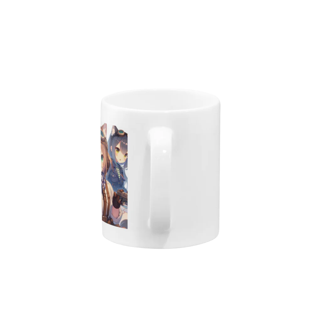 SWQAの猫パイロット仲間たち Mug :handle