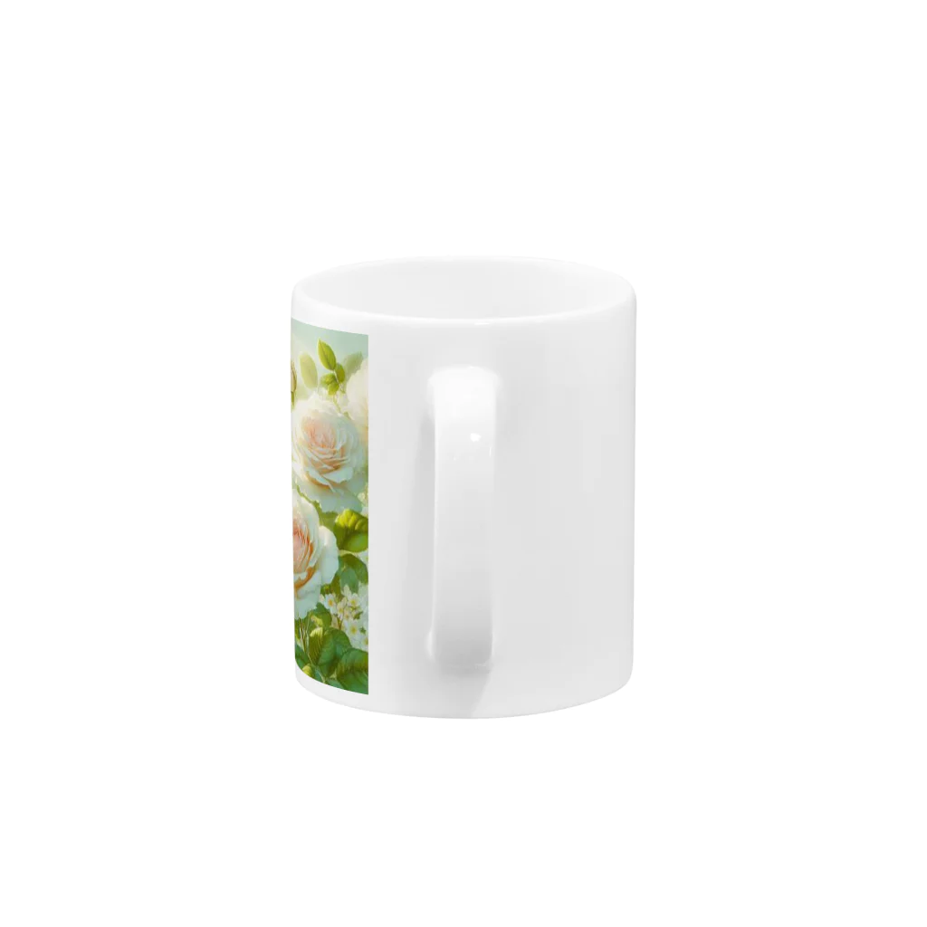 Rパンダ屋の「白薔薇」グッズ Mug :handle