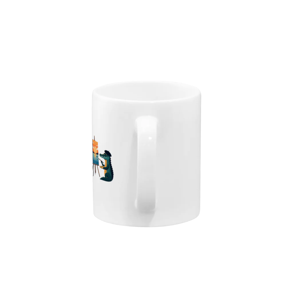 waniwanipanikuのワニ画家、ワニわん誕生 Mug :handle