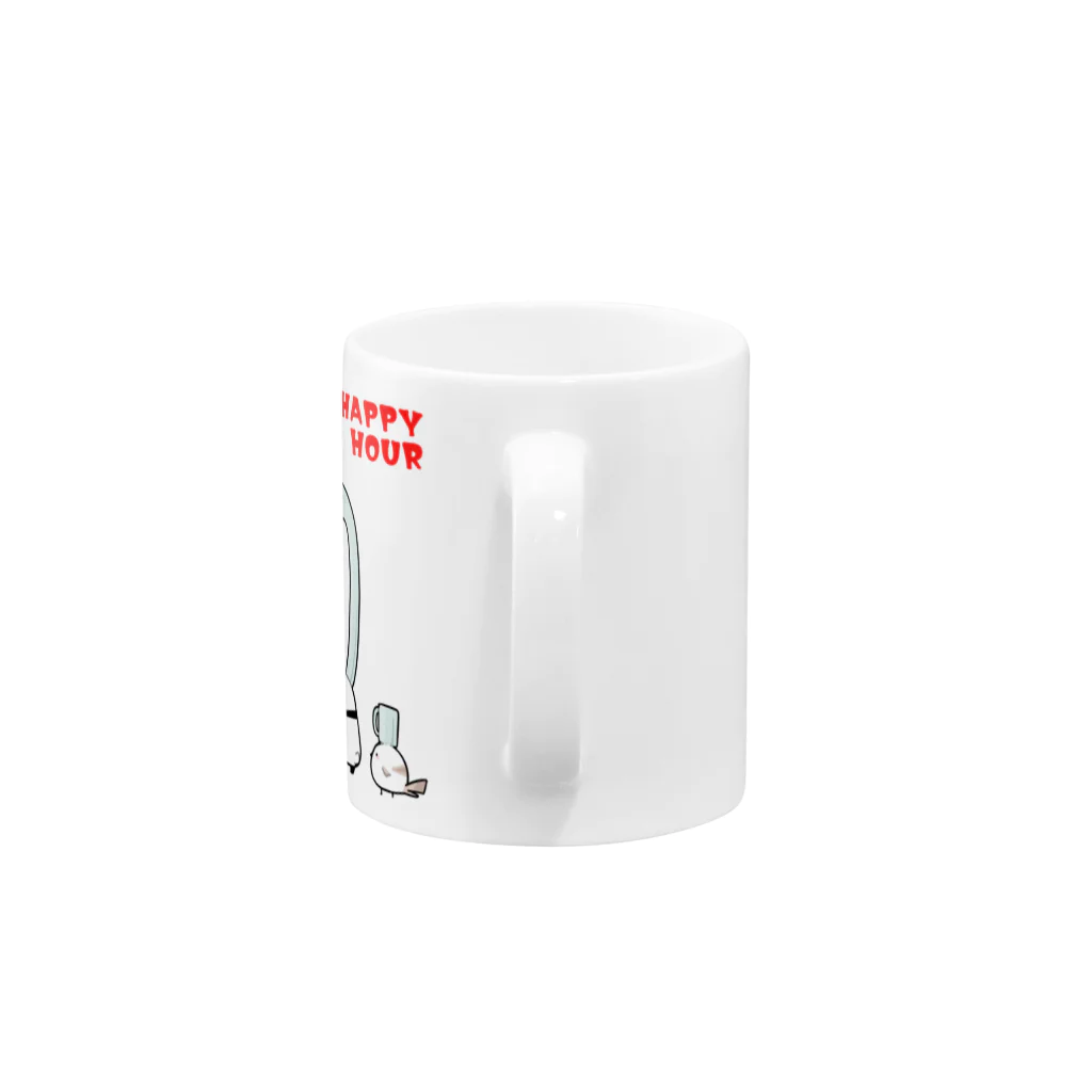 うさやのハッピーアワーでビール祭りを開催するパンダとシマエナガ Mug :handle