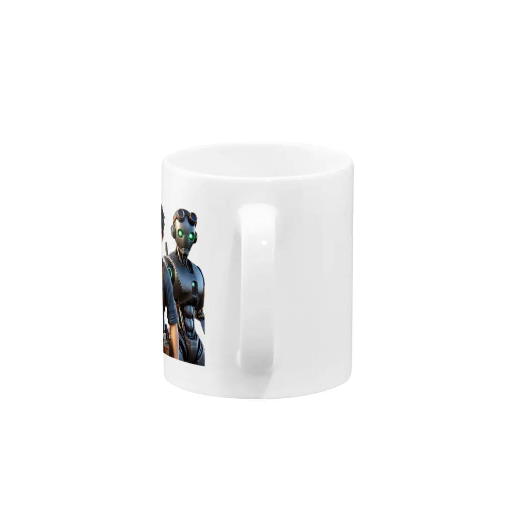 ETOWA_TOWAの未来都市のロボットたち Mug :handle