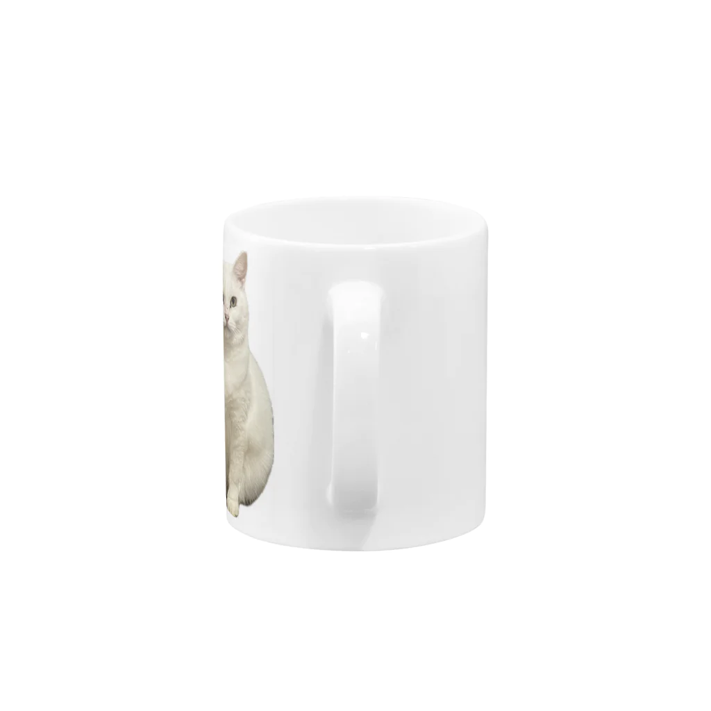 ユキちゃんのしもべの白猫ユキちゃん Mug :handle