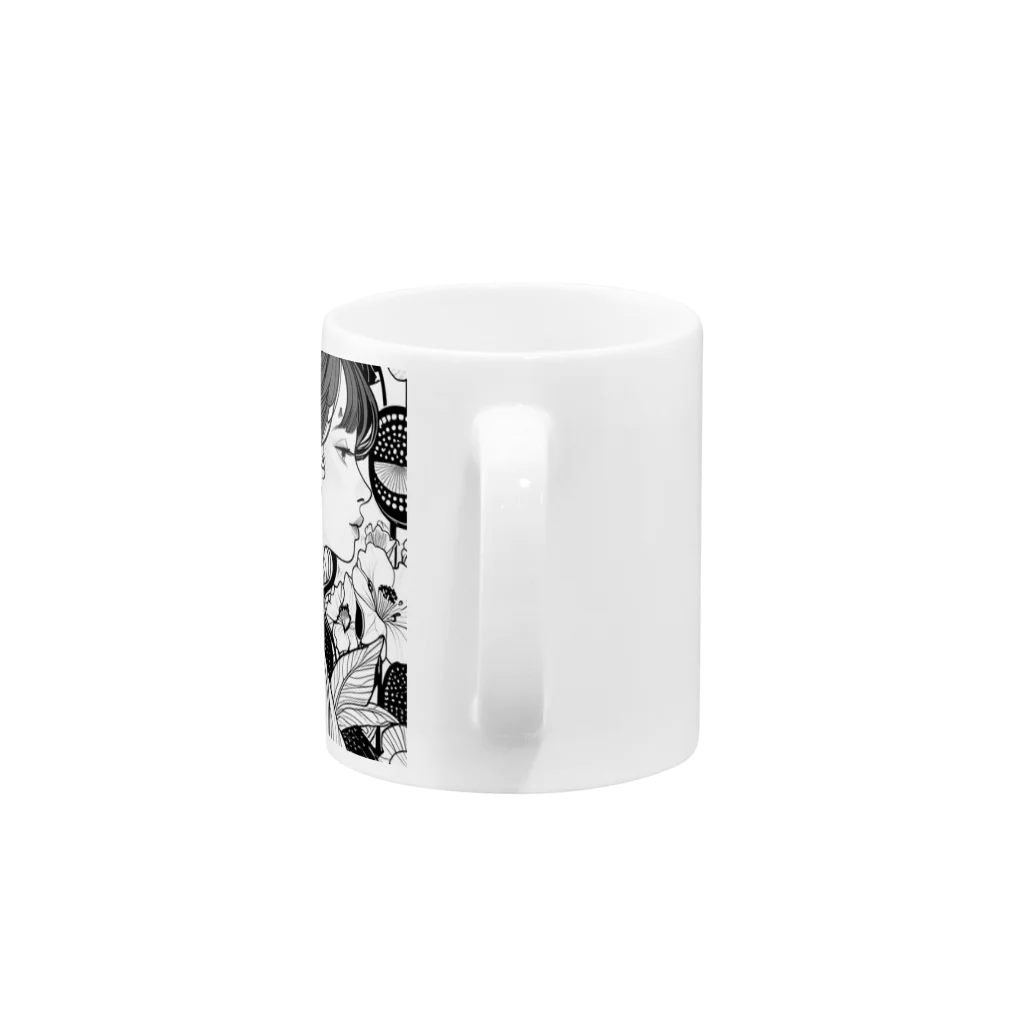 ZZRR12の花と美女 Mug :handle