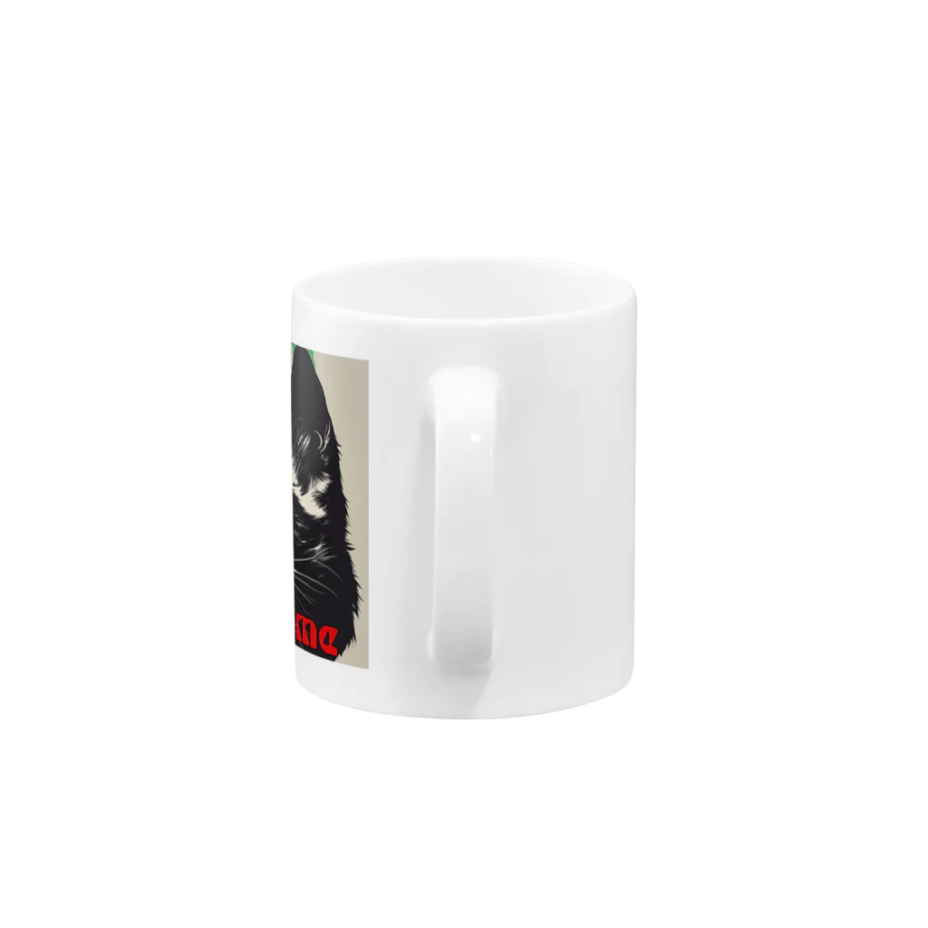 kk-welcomeの黒猫登場Ⅰ Mug :handle