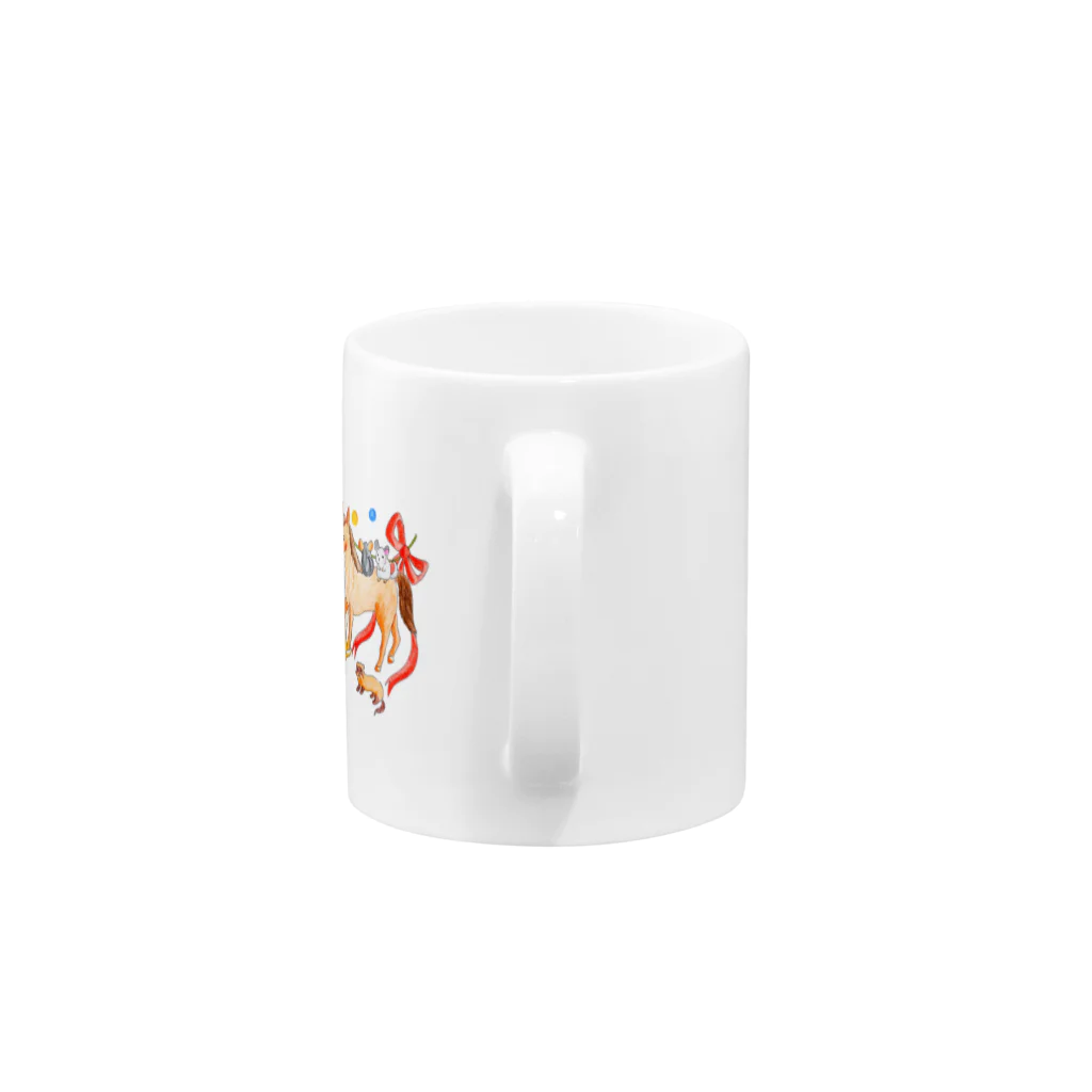 いにゃのゆかいなどうぶつたち Mug :handle