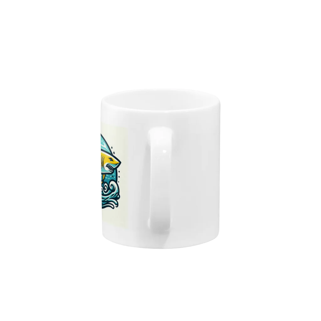 マリンの黄色いサメ Mug :handle