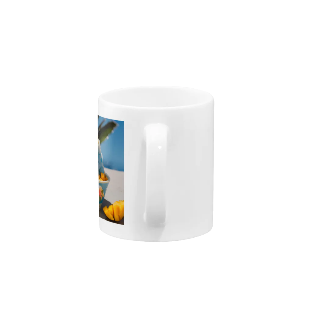 かるるんショップのかき氷シリーズ　ブルーハワイとマンゴー Mug :handle