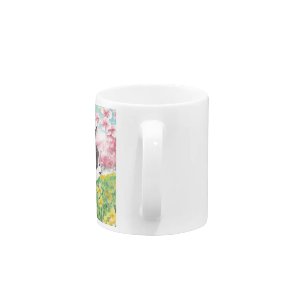 Ａｔｅｌｉｅｒ　Ｈｅｕｒｅｕｘのお花畑のクロ Mug :handle