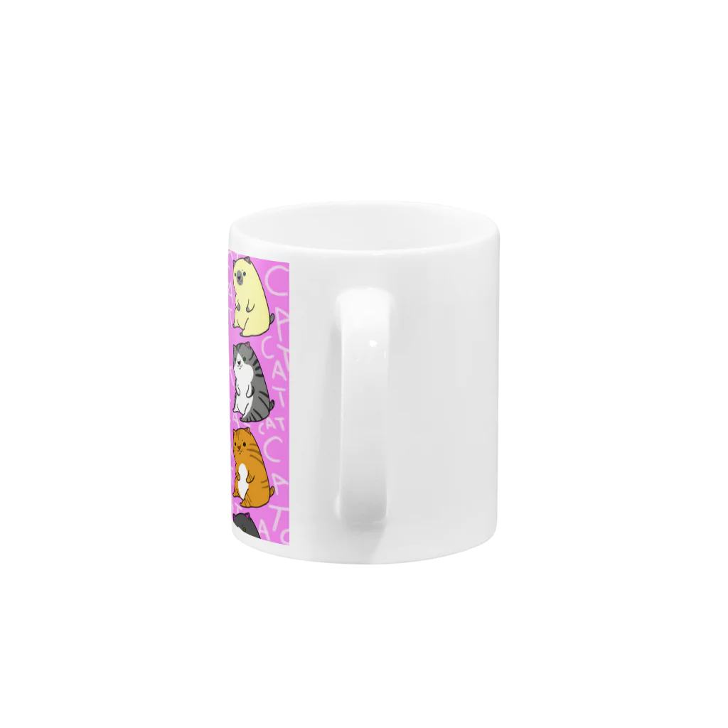 黒NEKOショップのねこねこーんいっぱい Mug :handle