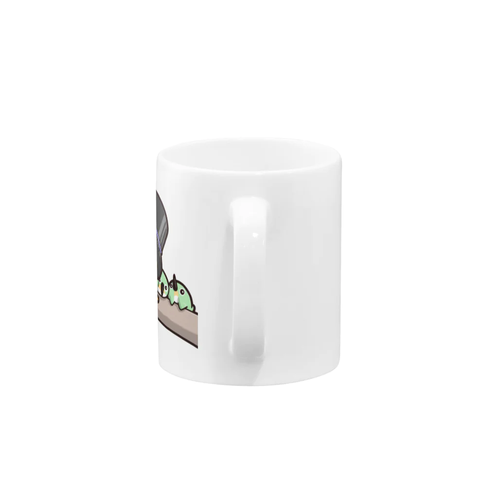 ひよこ男爵とまだむにゃんのめじろおし男爵 Mug :handle