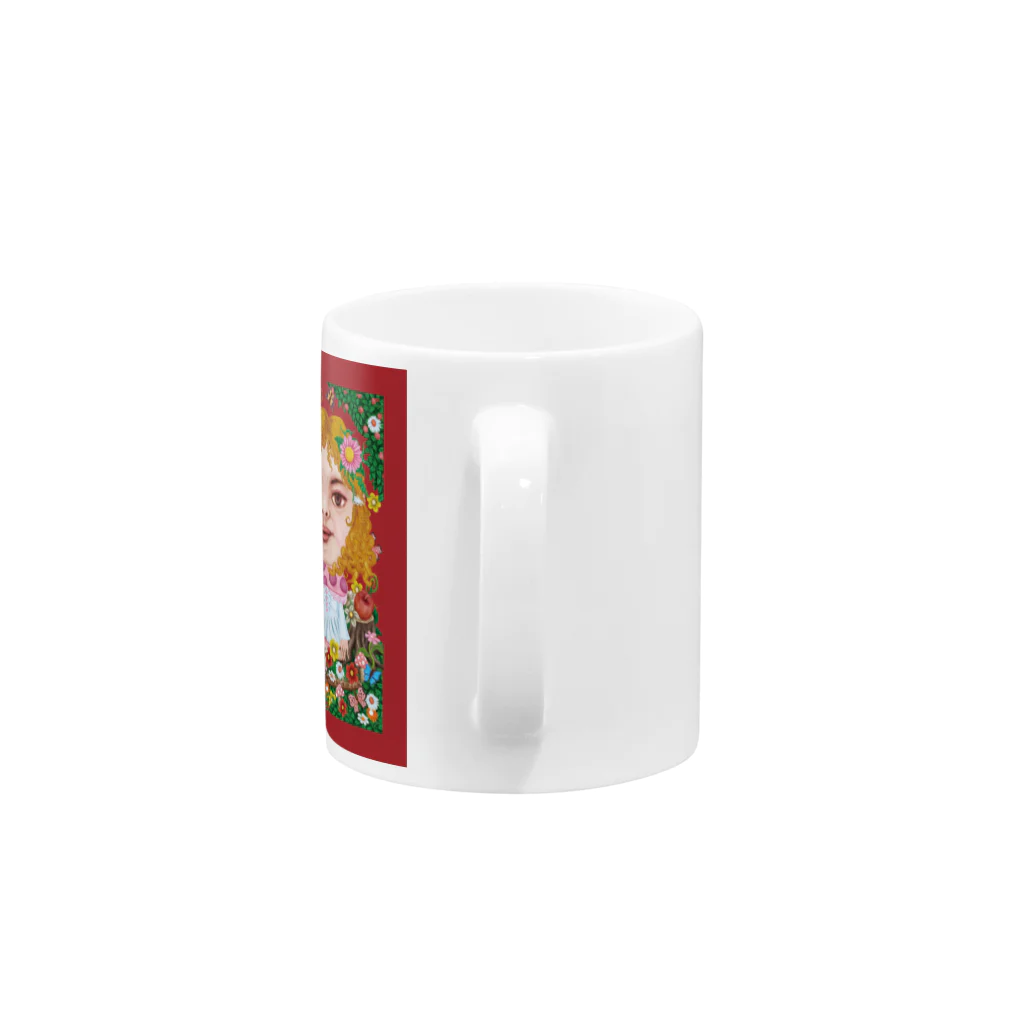 松山征シロー（Seishiro Matsuyama)のLife is きのこ レッド Mug :handle