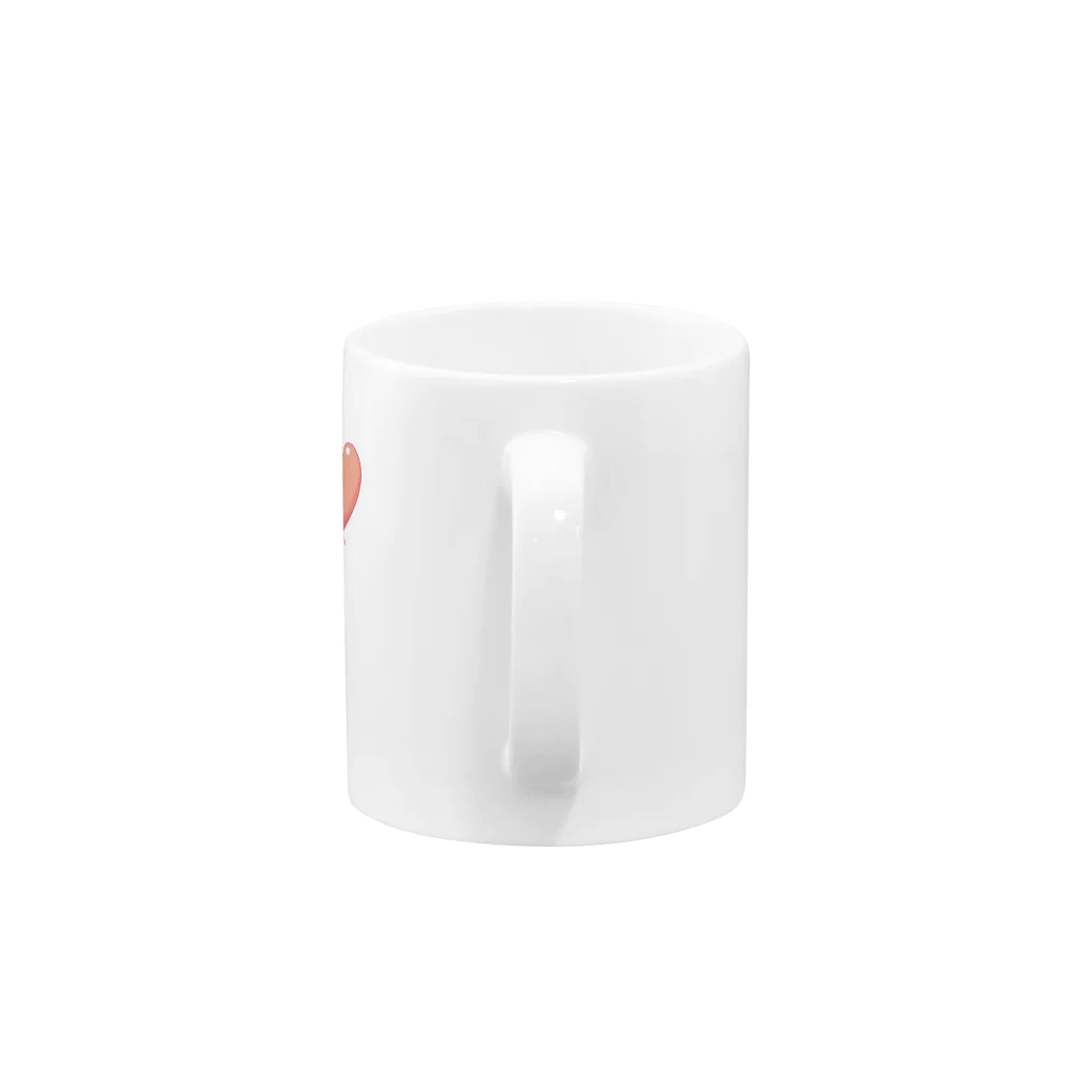 おわんの空飛ぶ柴犬～ハートに乗って～ Mug :handle
