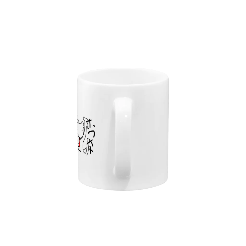 元かつおぶし屋のホワイトなくま Mug :handle