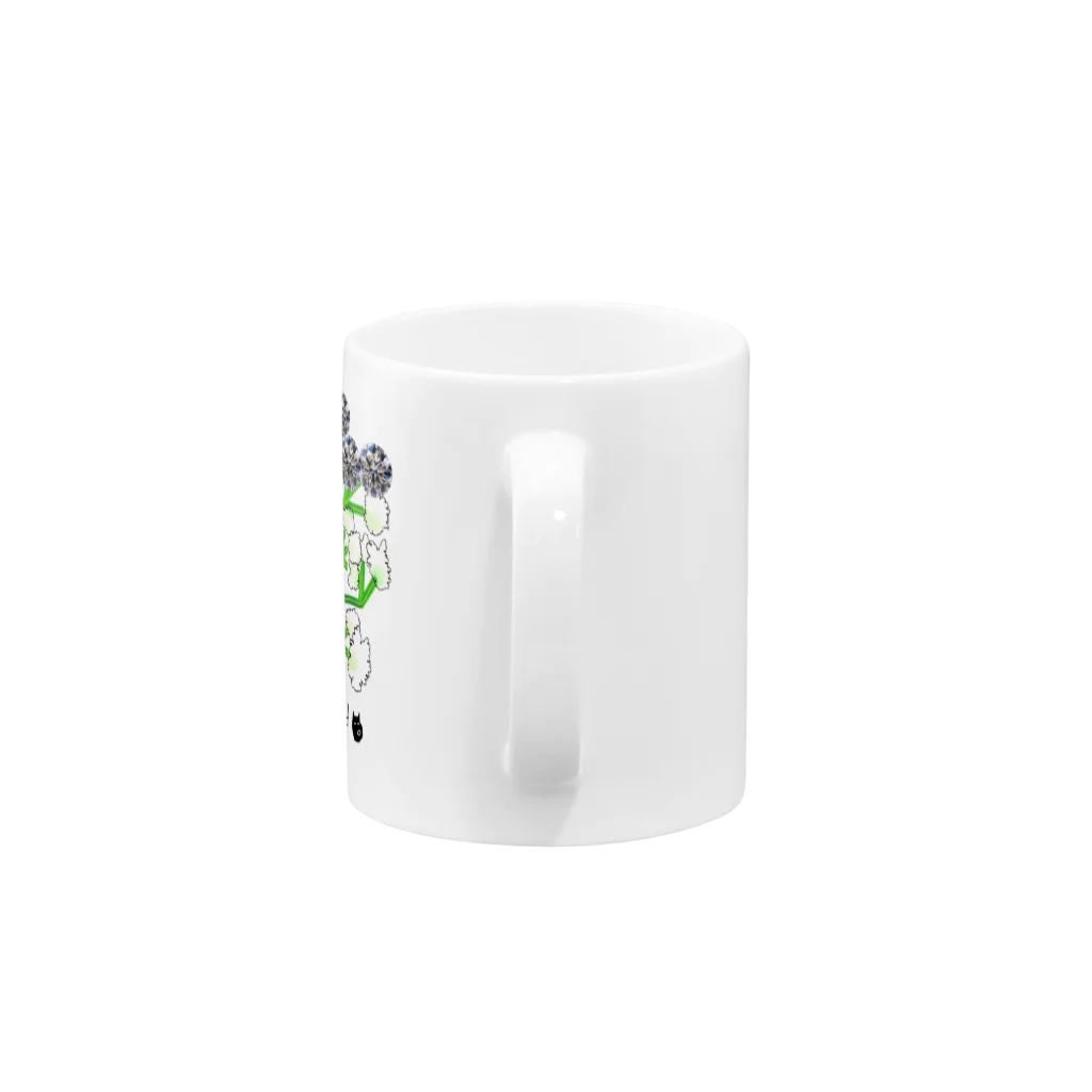 HIKARIBANAの【４月誕生月】幸せの花と石 Mug :handle