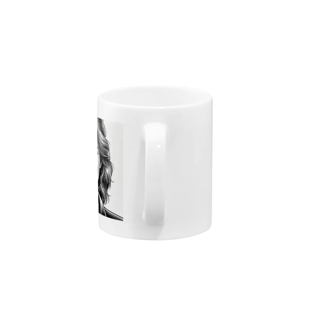 jittamanの微笑む女性 Mug :handle