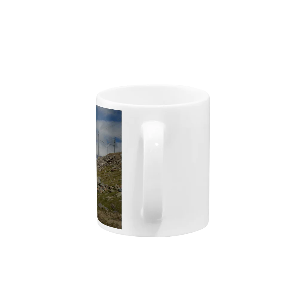 山岳グッズのお店のスイス山岳と電車の風景　＃003 Mug :handle