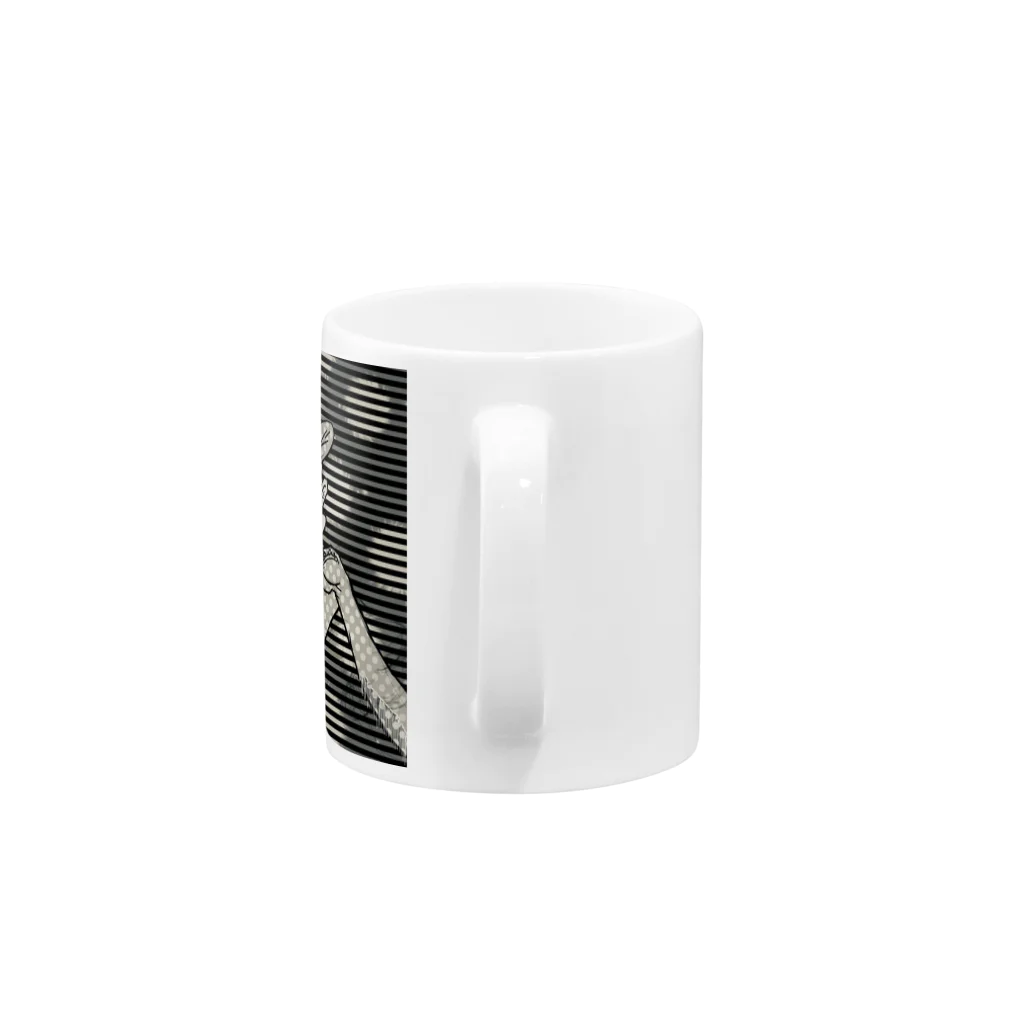 がんばらないちゃんのCosmic tyranno girl monotone Mug :handle