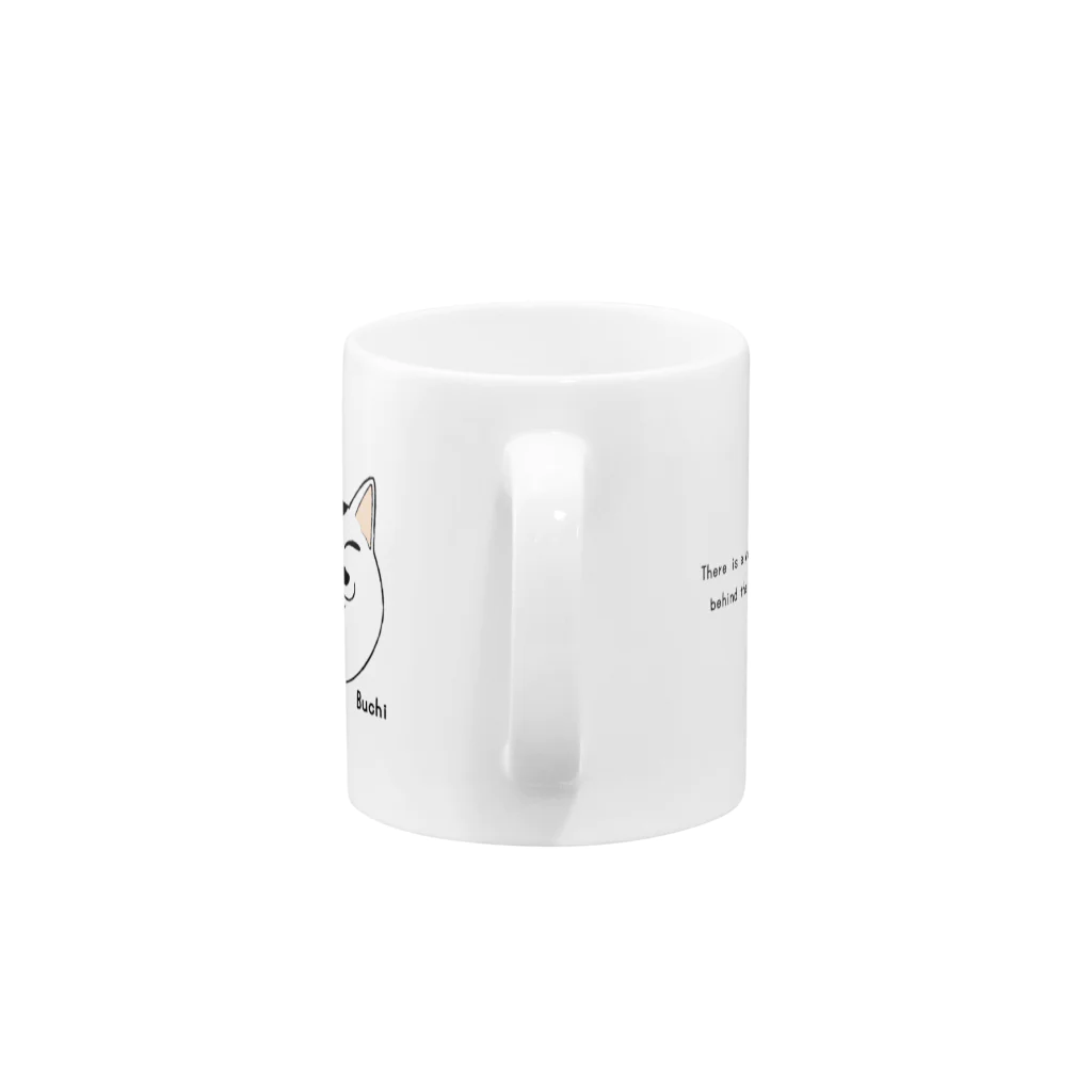 micle-ミクレ-の ほほえみ猫　マグカップ（ブチ） Mug :handle