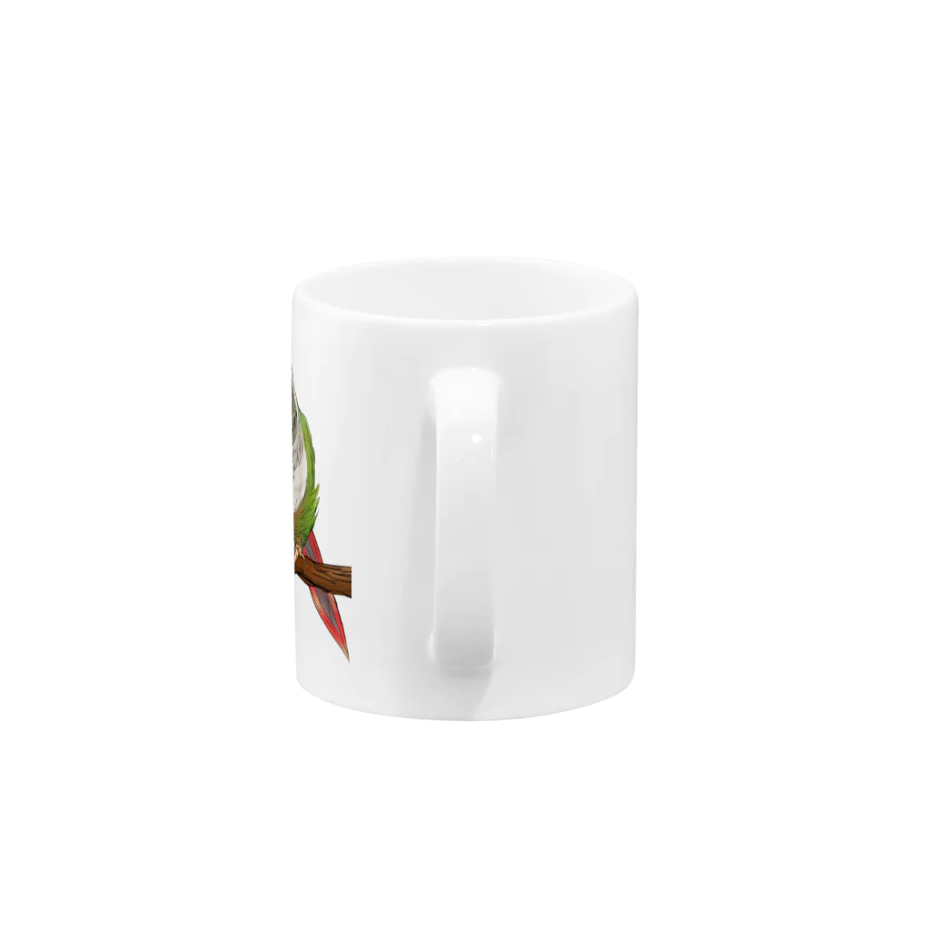 Lily bird（リリーバード）のホオミドリアカオウロコインコ フルカラー① Mug :handle